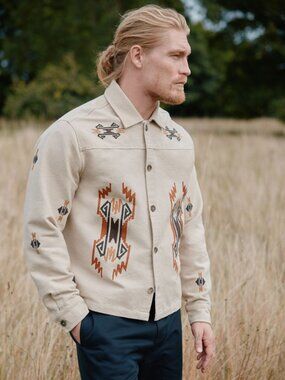 NEXT Navajo Inspired Shacket Embroidered Large